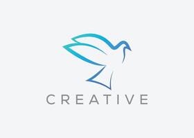 creativo y mínimo pájaro vector logo diseño modelo. paloma volador logo. Paloma vector