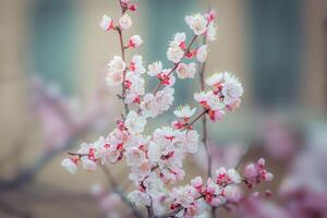 Cherry blossom  flower in spring for background or copy space for text photo