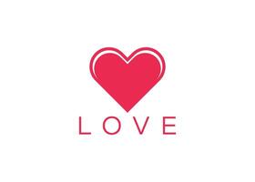 Minimalist Love logo design vector template. Creative red Heart shape logo