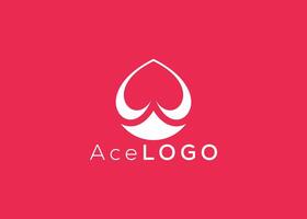 Minimalist Ace logo design vector template. Creative red ace shape logo