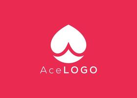 Minimalist Ace logo design vector template. Creative red ace shape logo