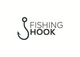 Minimalist fishing hook logo design vector template. Fishing hook vector illustration. Modern fish hook logo
