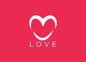 Minimalist Love logo design vector template. Creative red Heart shape logo