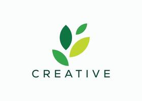 Creative and minimal abstract leaf logo vector template. Green leaf logo