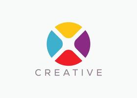 Creative and minimal circle logo vector template. Abstract circle logo. Colorful abstract logo.