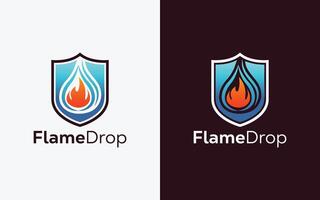 Minimalist Fire Flame drop logo design vector template. Modern colorful Fire Flame drop vector. water Crest, ingle logo