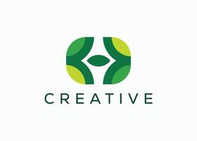 Creative and minimal abstract leaf logo vector template. Green leaf logo