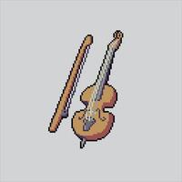 Pixel art illustration Violin. Pixelated Violin. Violin music instrument. pixelated for the pixel art game and icon for website and video game. old school retro. vector