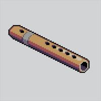 Pixel art illustration Flute. Pixelated Flute. Flute music instrument. pixelated for the pixel art game and icon for website and video game. old school retro. vector