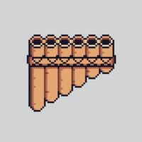 Pixel art illustration Flute. Pixelated Flute. Flute music instrument. pixelated for the pixel art game and icon for website and video game. old school retro. vector