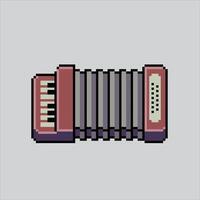 píxel Arte ilustración acordeón. pixelado acordeón. acordeón música instrumento pixelado para el píxel Arte juego y icono para sitio web y vídeo juego. antiguo colegio retro vector