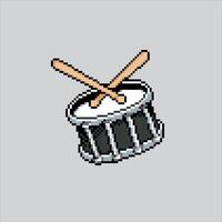 píxel Arte ilustración tambor. pixelado tambor. tambor música instrumento. pixelado para el píxel Arte juego y icono para sitio web y vídeo juego. antiguo colegio retro vector