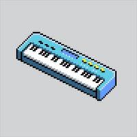 Pixel art illustration Keyboard. Pixelated piano. Keyboard piano music instrument. pixelated for the pixel art game and icon for website and video game. old school retro. vector