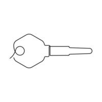 Keys continuous one line drawing of vector art