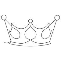 Continuous one line drawing of royal crown simple king crown single line art editable vector design crown drawing,illustration.