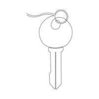 Keys continuous one line drawing of vector art