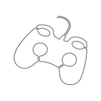 Continuous single line drawing of game controller joysticks or gamepads vector art illustration