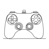 Continuous single line drawing of game controller joysticks or gamepads vector art illustration