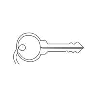 Keys continuous one line drawing of vector art