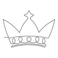 Continuous one line drawing of royal crown simple king crown single line art editable vector design,illustration.