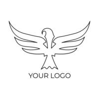 Eagle logo art outline vector illustration design.