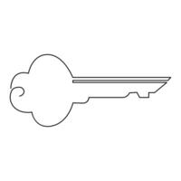 Keys continuous one line drawing of vector art