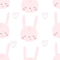 Seamless pattern with bunny. Colorful vector flat for kids. hand drawing. baby design for fabric, print, wrapper, textile