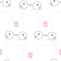 Seamless pattern with bunny. Colorful vector flat for kids. hand drawing. baby design for fabric, print, wrapper, textile