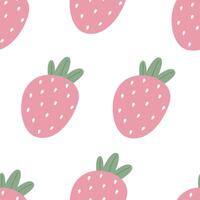 Seamless pattern with cartoon strawberries. colorful vector. hand drawing, flat style. design for fabric, print, textile, wrapper vector