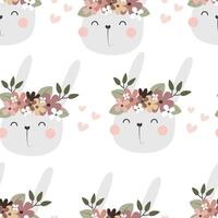 Seamless pattern with bunny. Colorful vector flat for kids. hand drawing. baby design for fabric, print, wrapper, textile