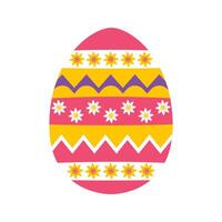 Vintage Easter egg design. Happy Easter Egg design. Illustration vector flat design. Easter eggs with different textures on a white background.