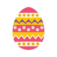 Vintage Easter egg design. Happy Easter Egg design. Illustration vector flat design. Easter eggs with different textures on a white background.