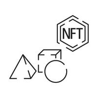 Icon Line NFT vector digital token.