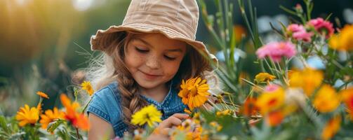 Kids Crafting in Spring, Creativity and Nature in Harmony photo