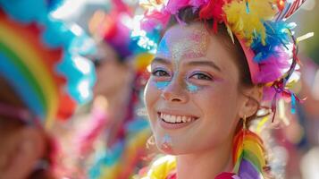 ai generado unidad en color - celebrando género diversidad con orgullo foto