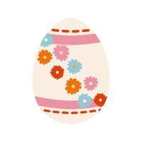 Happy Easter. Easter eggs with different textures on a white background. Spring holiday. Vector Illustration. Happy Easter eggs flat design .