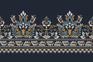 Digital painting ink pattern on black background,ink on cloth embroidery vector illustration.Aztec style,traditional,hand drawn,baroque texture.desig for texture,fabric,clothing,wrapping,decoration.