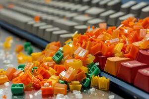 AI generated Keyboard Confusion, April Fool's Day Prank with Rearranged Keys for Laughs photo