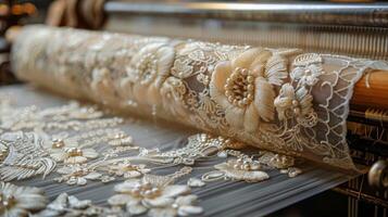 AI generated Lace making, delicate patterns being woven by hand, intricate and beautiful photo
