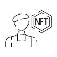 Icon Line NFT vector digital token.