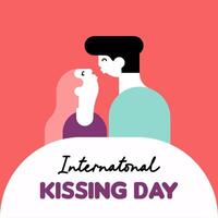 International Kissing Day Illustration Background vector