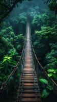 AI generated Experience eco-tourism with a canopy walkway offering a birds-eye view above the lush rainforest photo