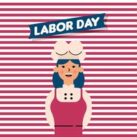 Labour Day Illustration With Worker Character Flat Design Background vector