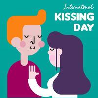 International Kissing Day Illustration Background vector