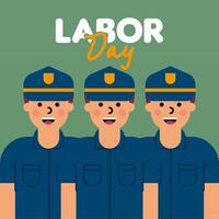 Labour Day Illustration With Worker Character Flat Design Background vector