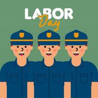 Labour Day Illustration With Worker Character Flat Design Background vector