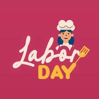 Labour Day Illustration With Worker Character Flat Design Background vector