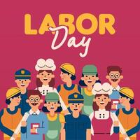 Labour Day Illustration With Worker Character Flat Design Background vector