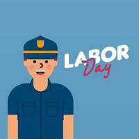 Labour Day Illustration With Worker Character Flat Design Background vector