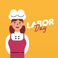 Labour Day Illustration With Worker Character Flat Design Background vector